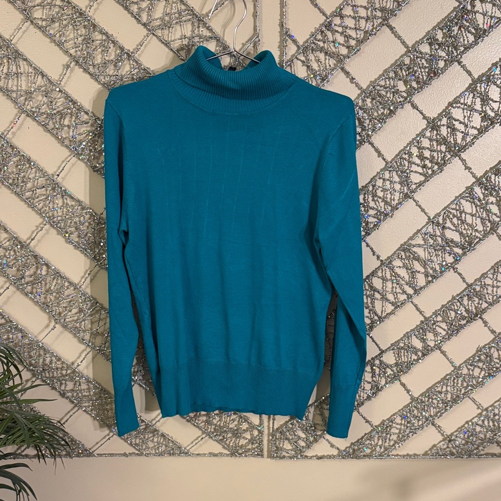 Able Turquoise Cowl Neck Sweater